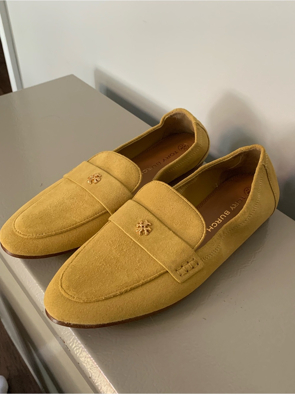 Tory Burch Ballet Suede Loafers Mustard